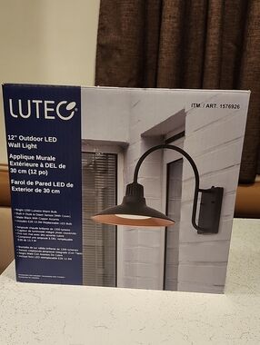 12" Outdoor LED Wall Light - Black/Copper